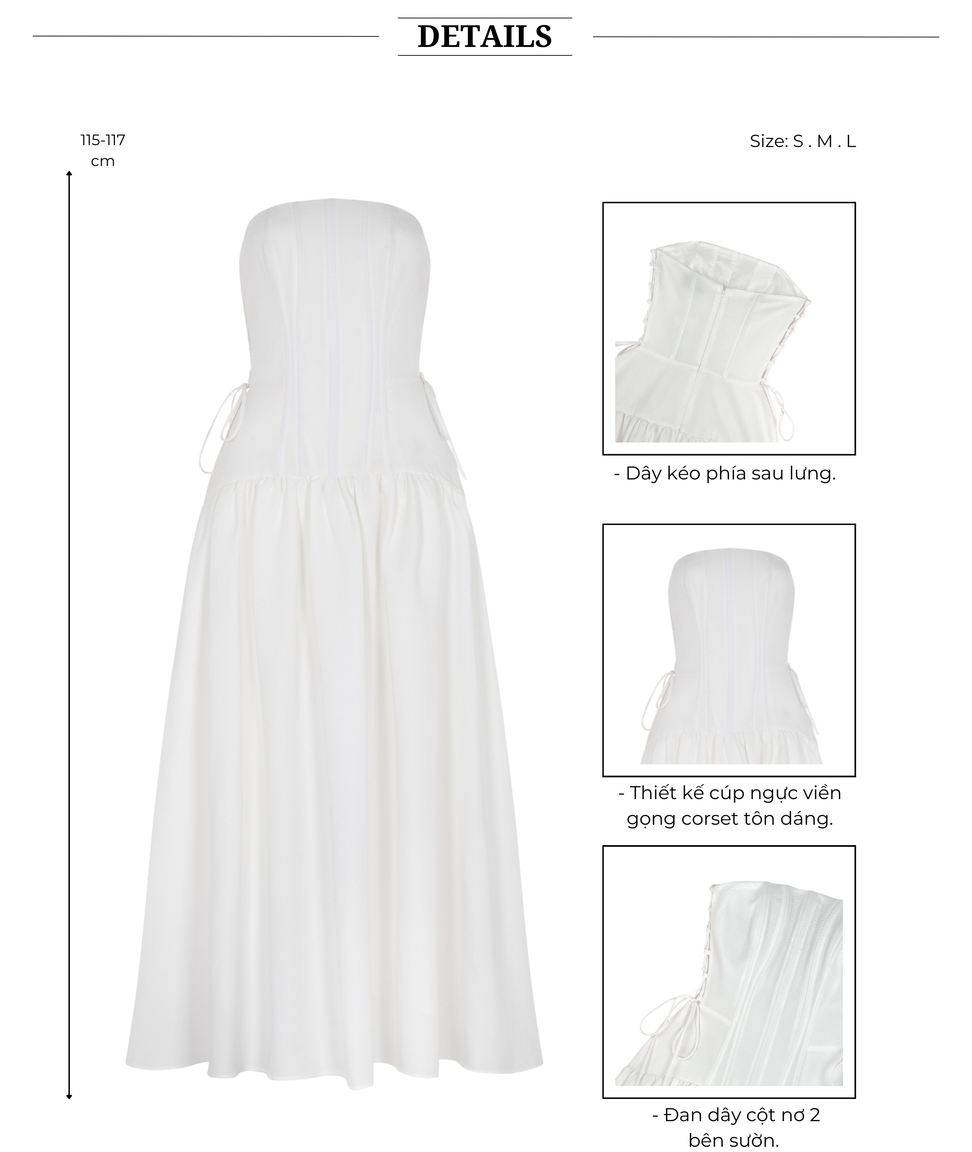 Đầm maxi xòe cúp ngực đan dây - D3726A
