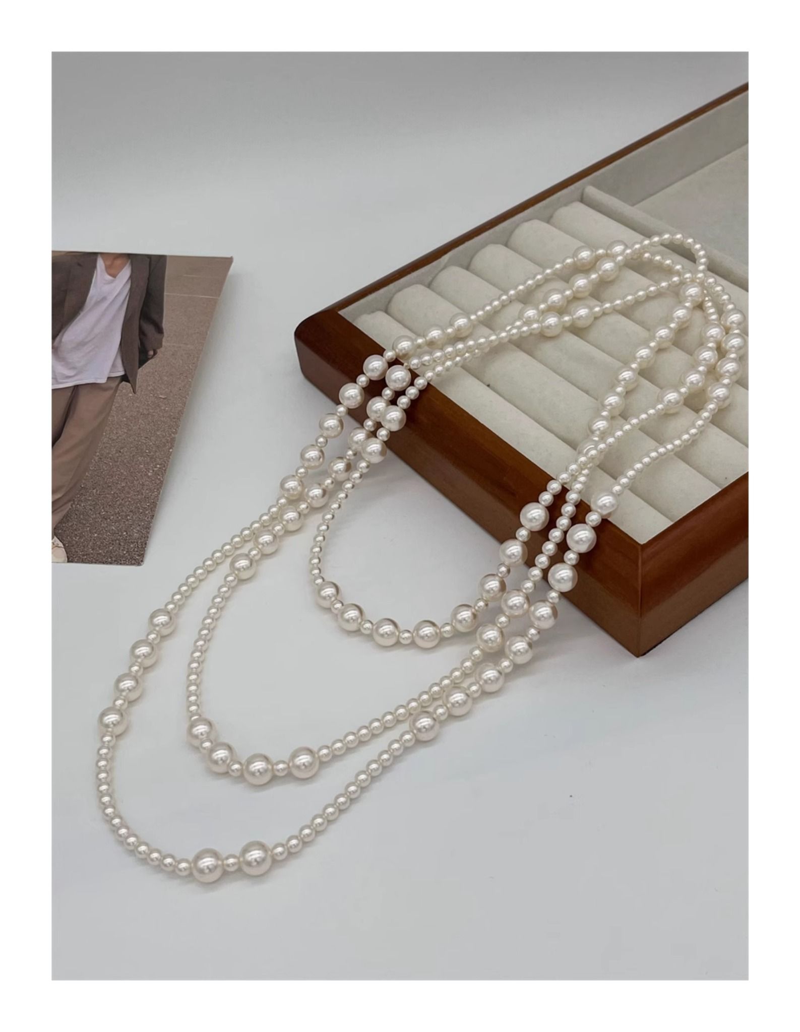 Dây chuyền nữ chuỗi ngọc trai nhỏ lớn-N18
