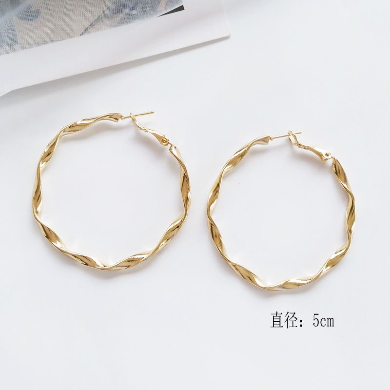 Bông tai khoen tròn dạng xoắn-E04