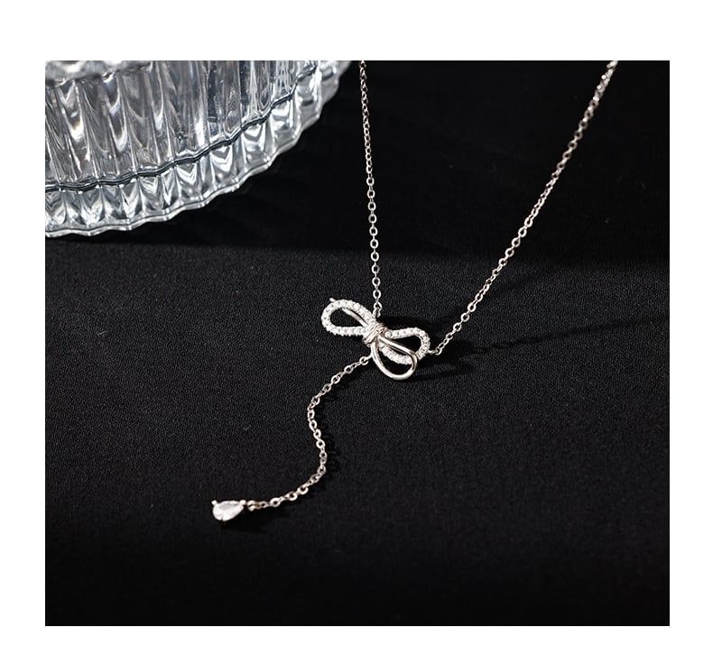 Dây chuyền nữ choker hình nơ dài-N08