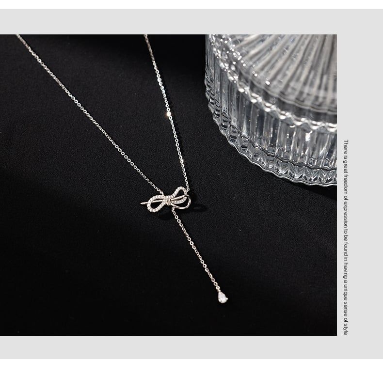 Dây chuyền nữ choker hình nơ dài-N08