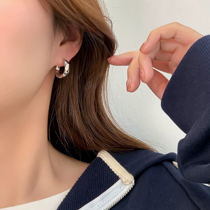 Bông tai nữ viền gợn sóng-E12