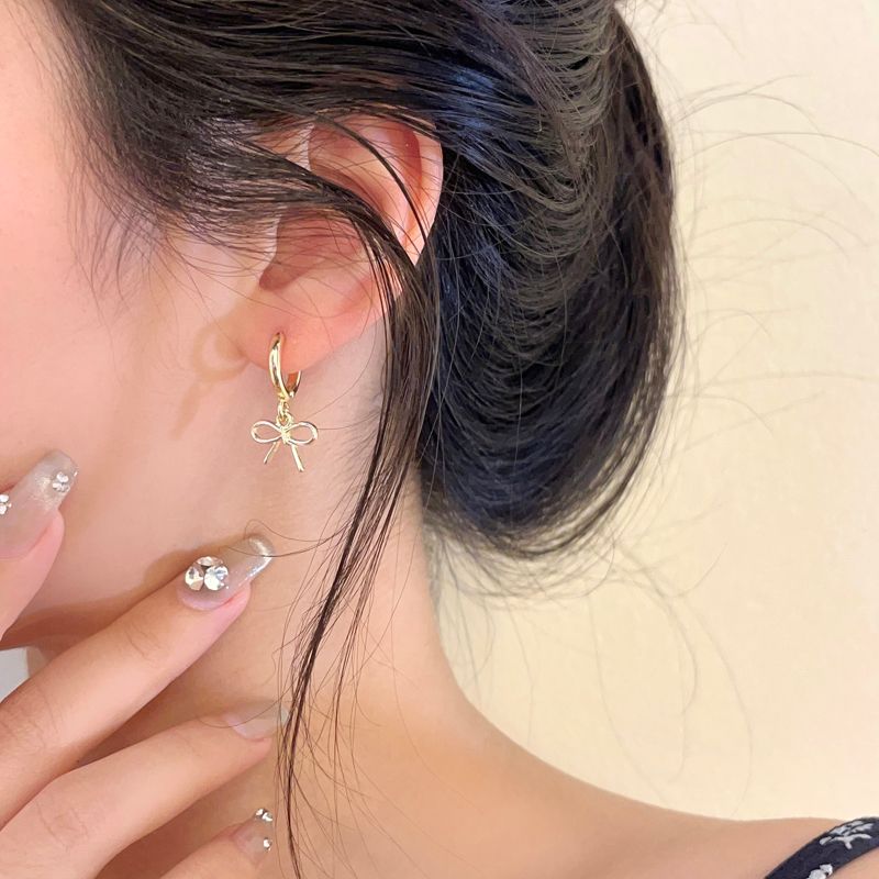 Bông tai nữ hình nơ tòn ten-E14
