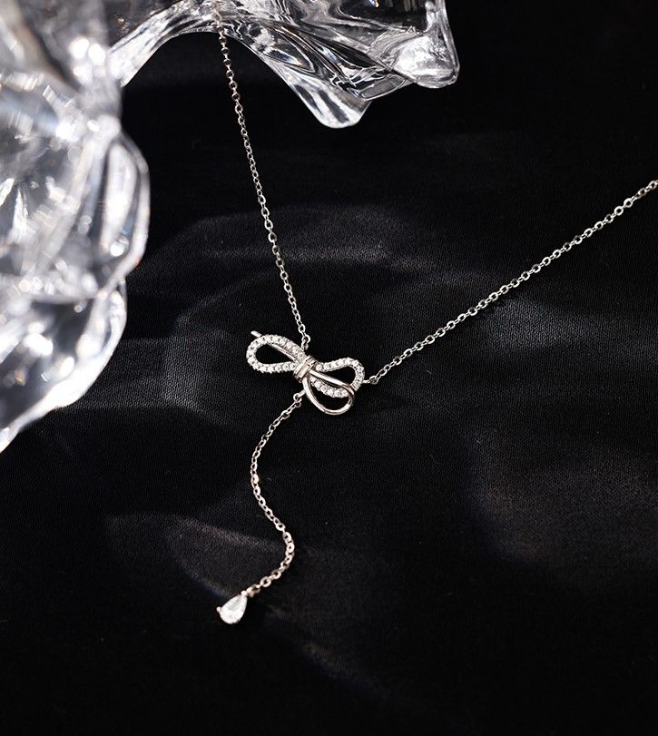 Dây chuyền nữ choker hình nơ dài-N08