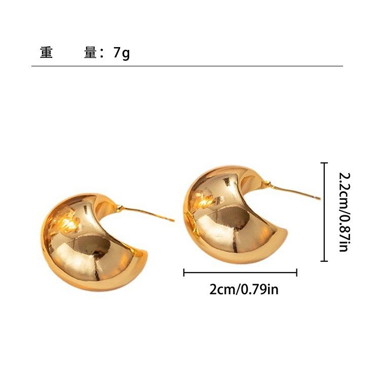 Bông tai nữ mặt trăng mạ vàng/bạc-E10