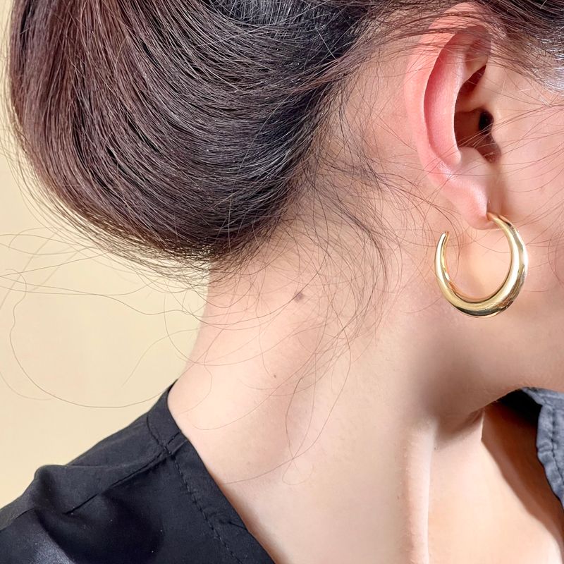 Bông tai nữ khoen tròn mạ vàng/bạc-E01