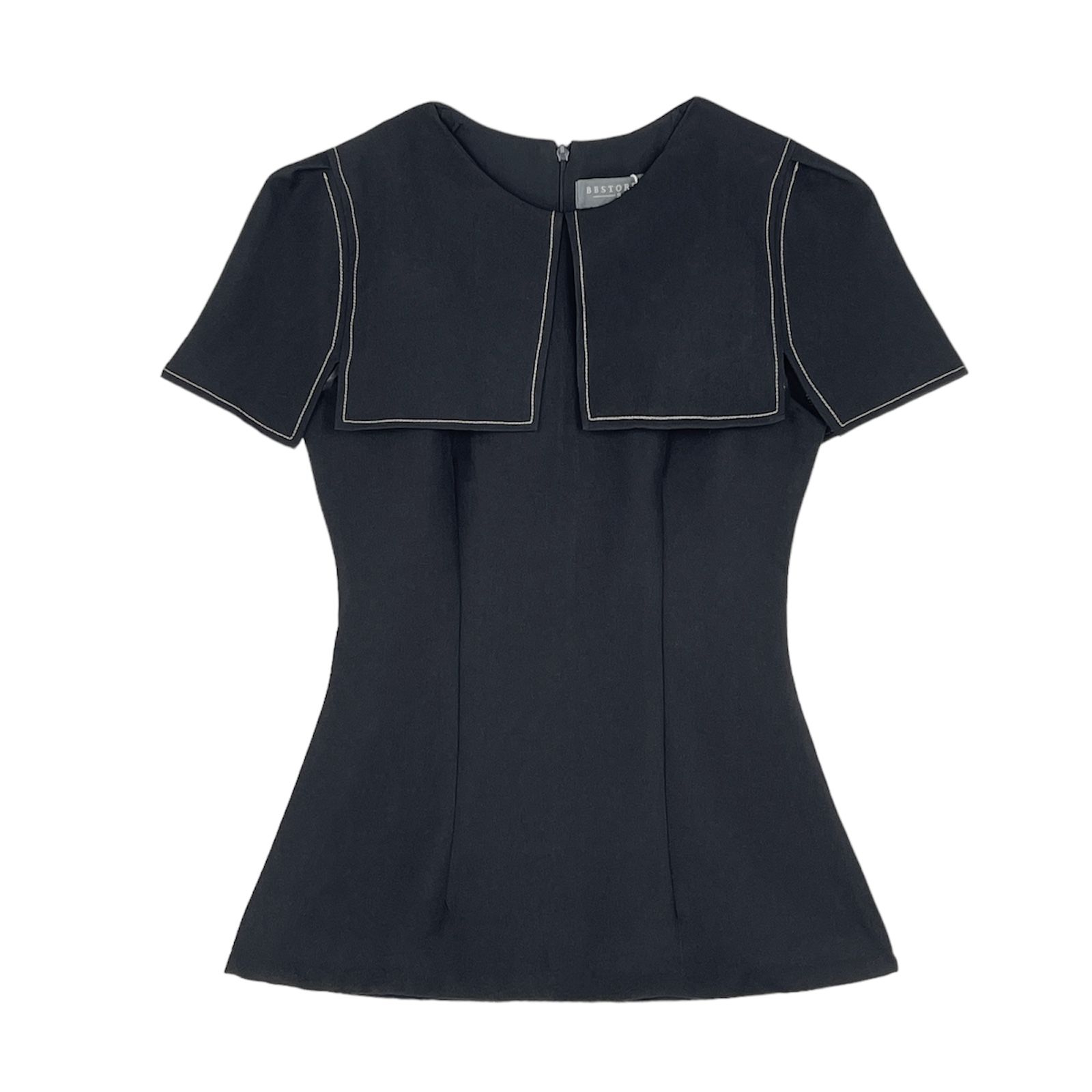 Áo kiểu peplum cổ cape viền chỉ - A2186