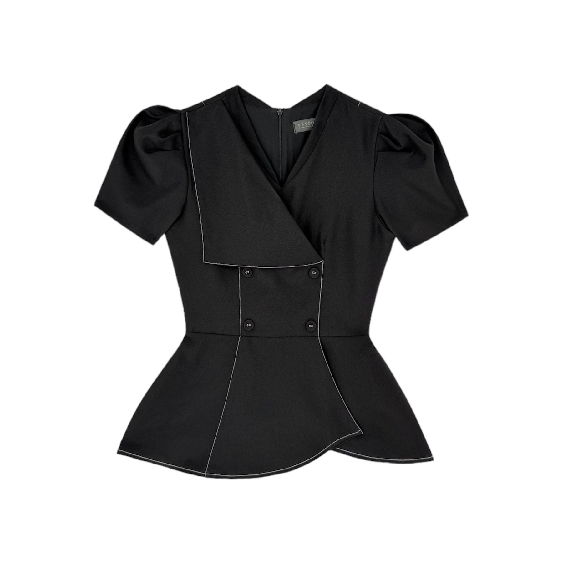 Áo dự tiệc form peplum lá cổ kiểu chất cotton-A3815T