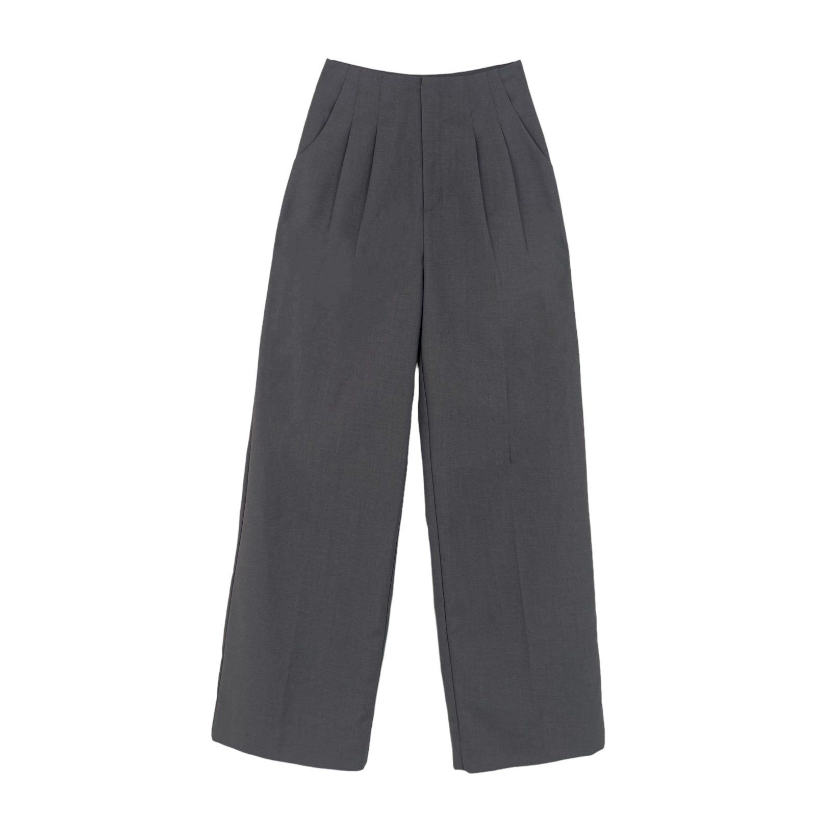Quần công sở suông dài không lưng xếp ly viền chất kaki lạnh-Q3871H