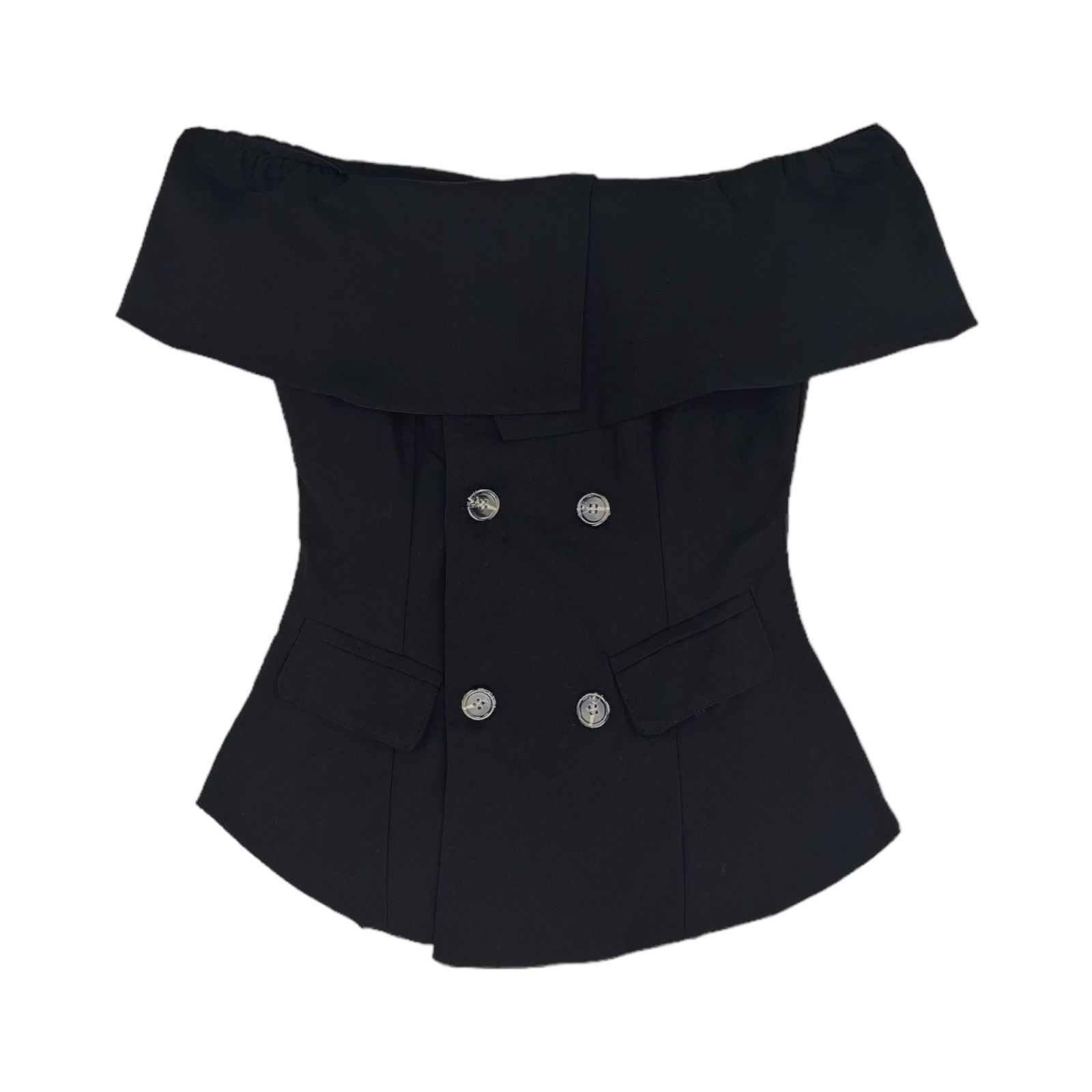 Áo kiểu peplum trễ vai bản to - A2402
