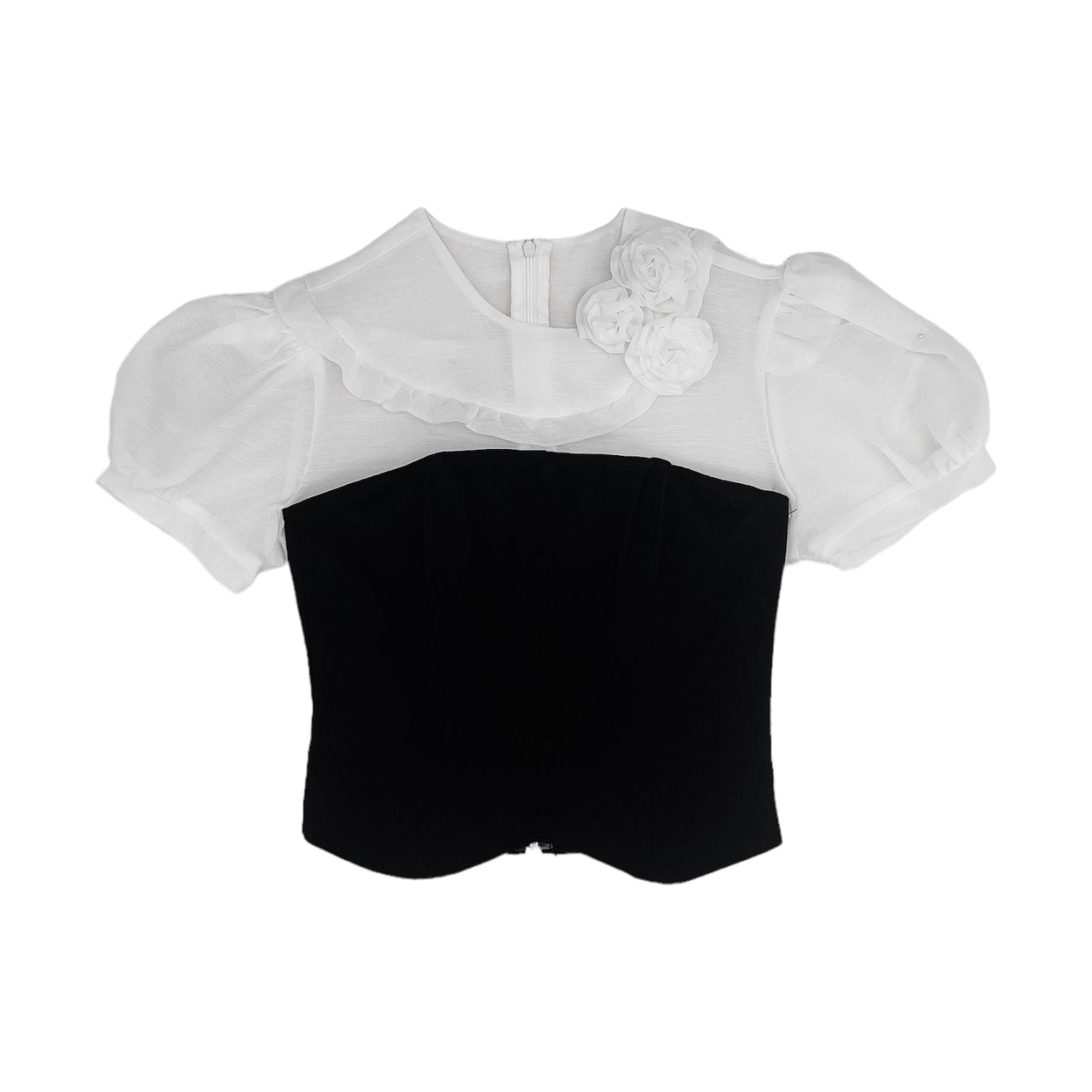 Áo kiểu corset phối lót trắng - A3962B
