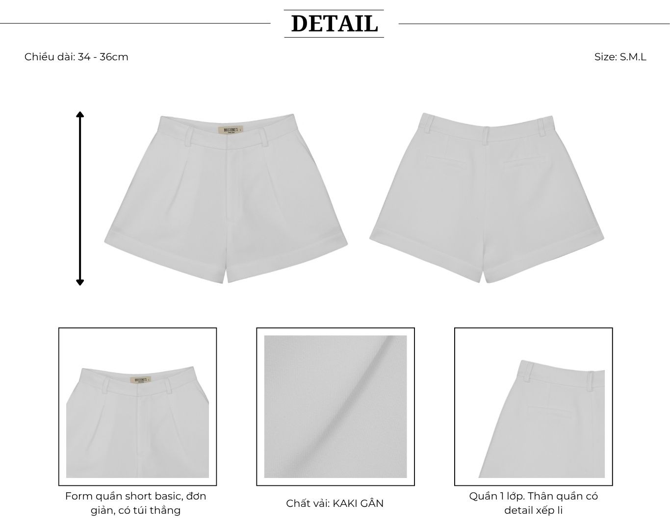 Quần dạo phố ngắn kaki gân Q4449T