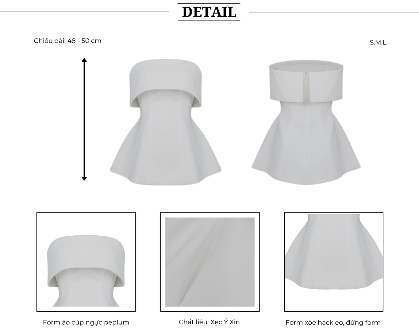 Áo kiểu peplum trễ vai phủ vạt – A4289A