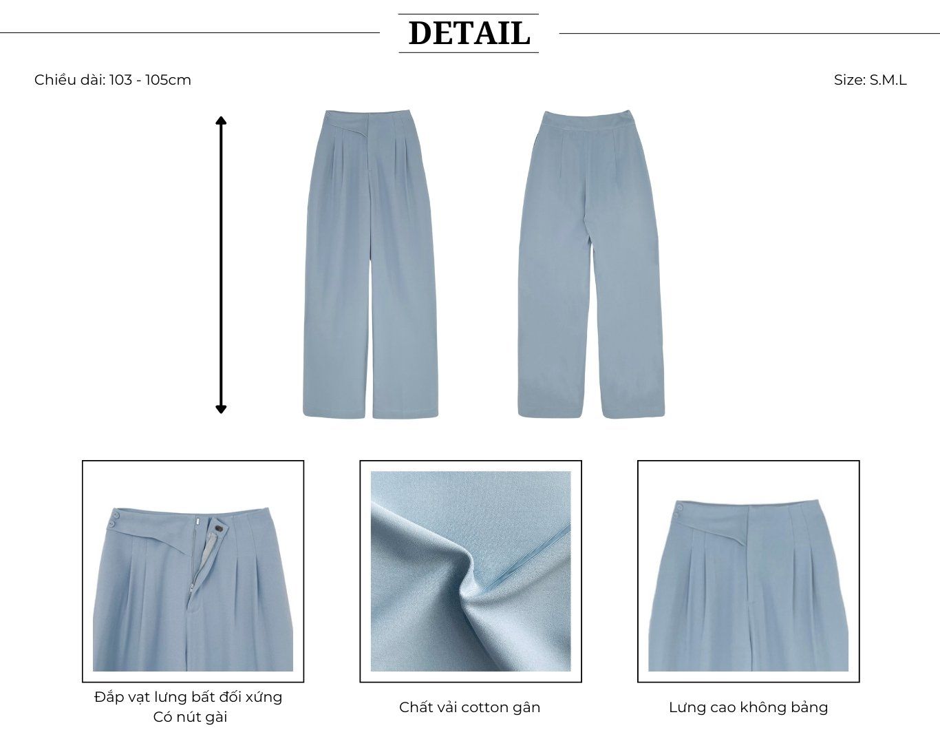 Quần suông công sở xếp ly - Q3956H