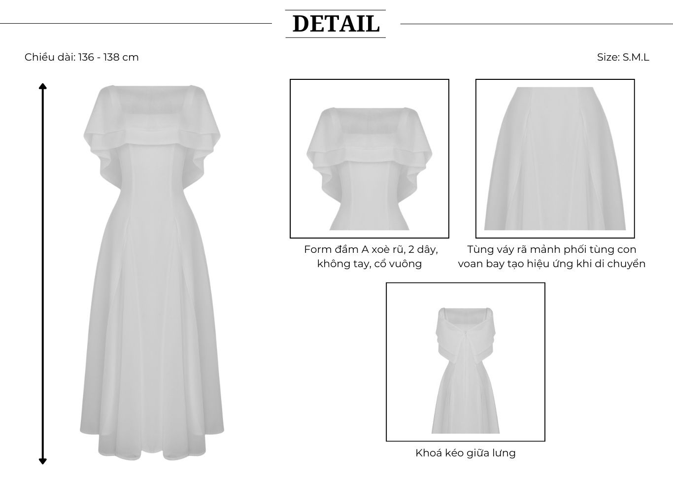 Đầm 2 dây tiệc dài cotton kèm áo D4325B