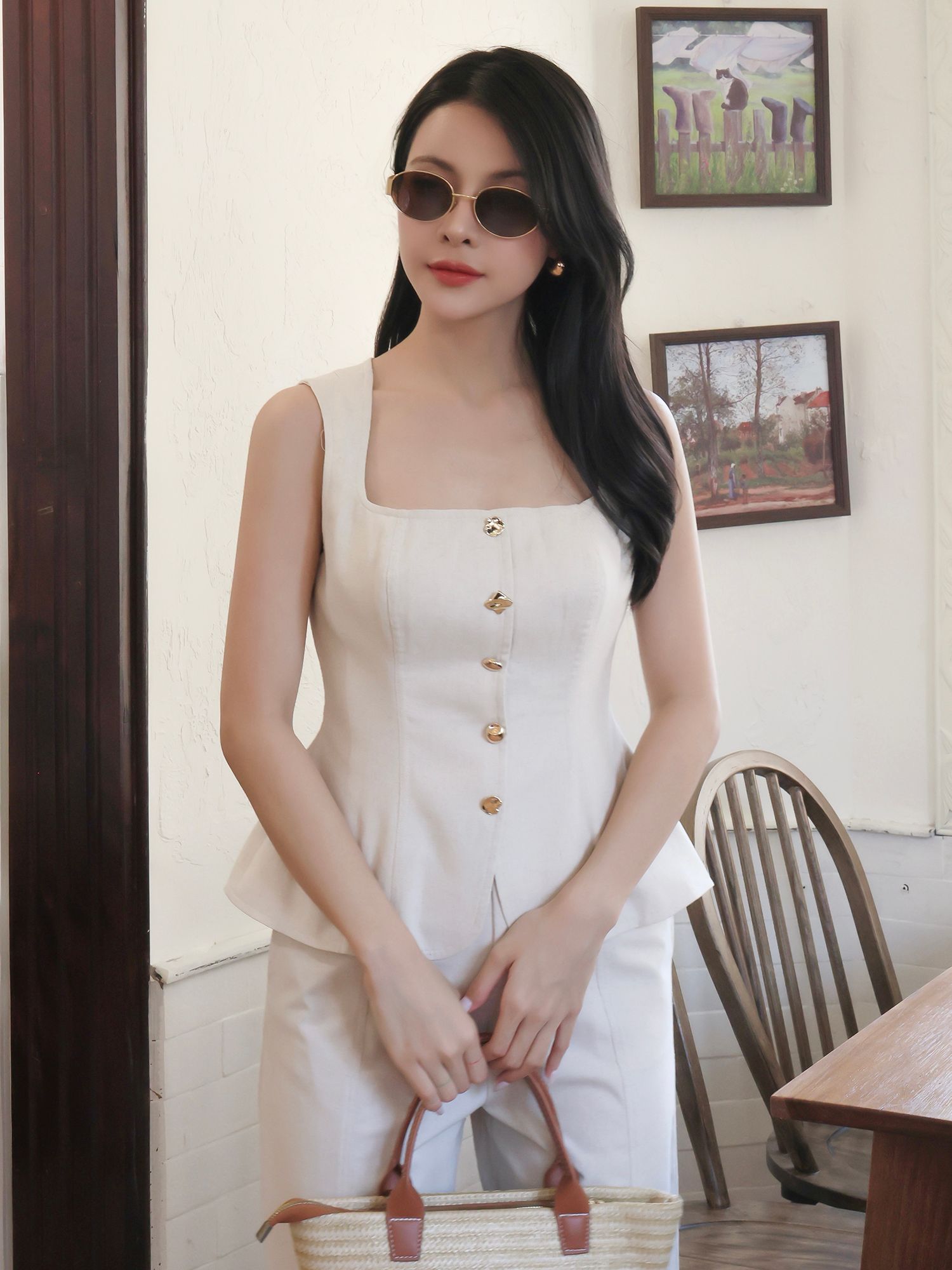 Quần suông dạo phố dài lưng cao Q4428N