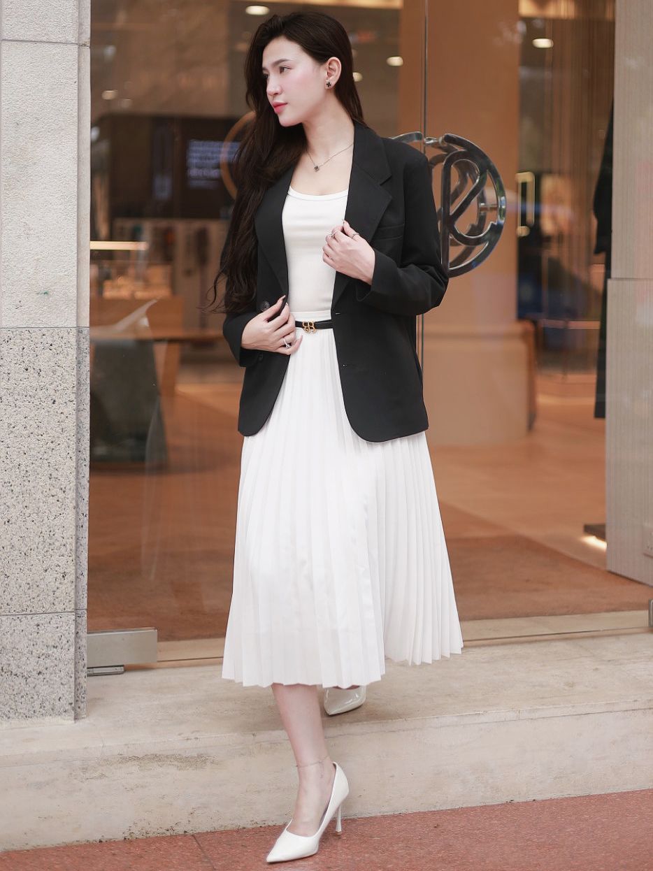 Chân váy xòe tiệc dài cotton V3920H