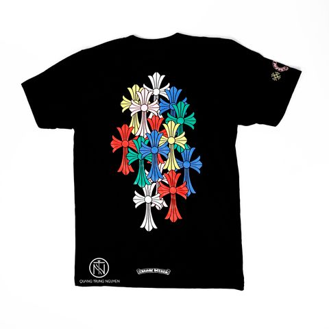 áo thun Chrome hearts black multi color cross tee