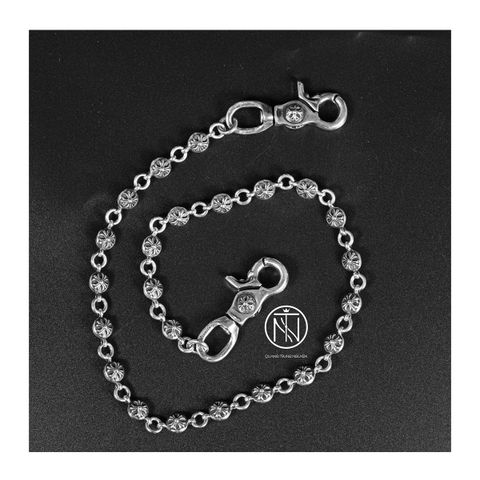 Chrome hearts cross ball dual clip wallet chain