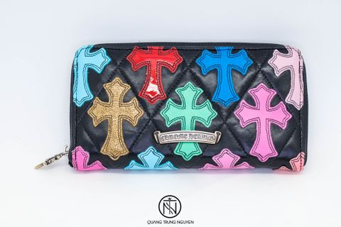 Ví Chrome Hearts CH Multi color Cross Patch Wallet