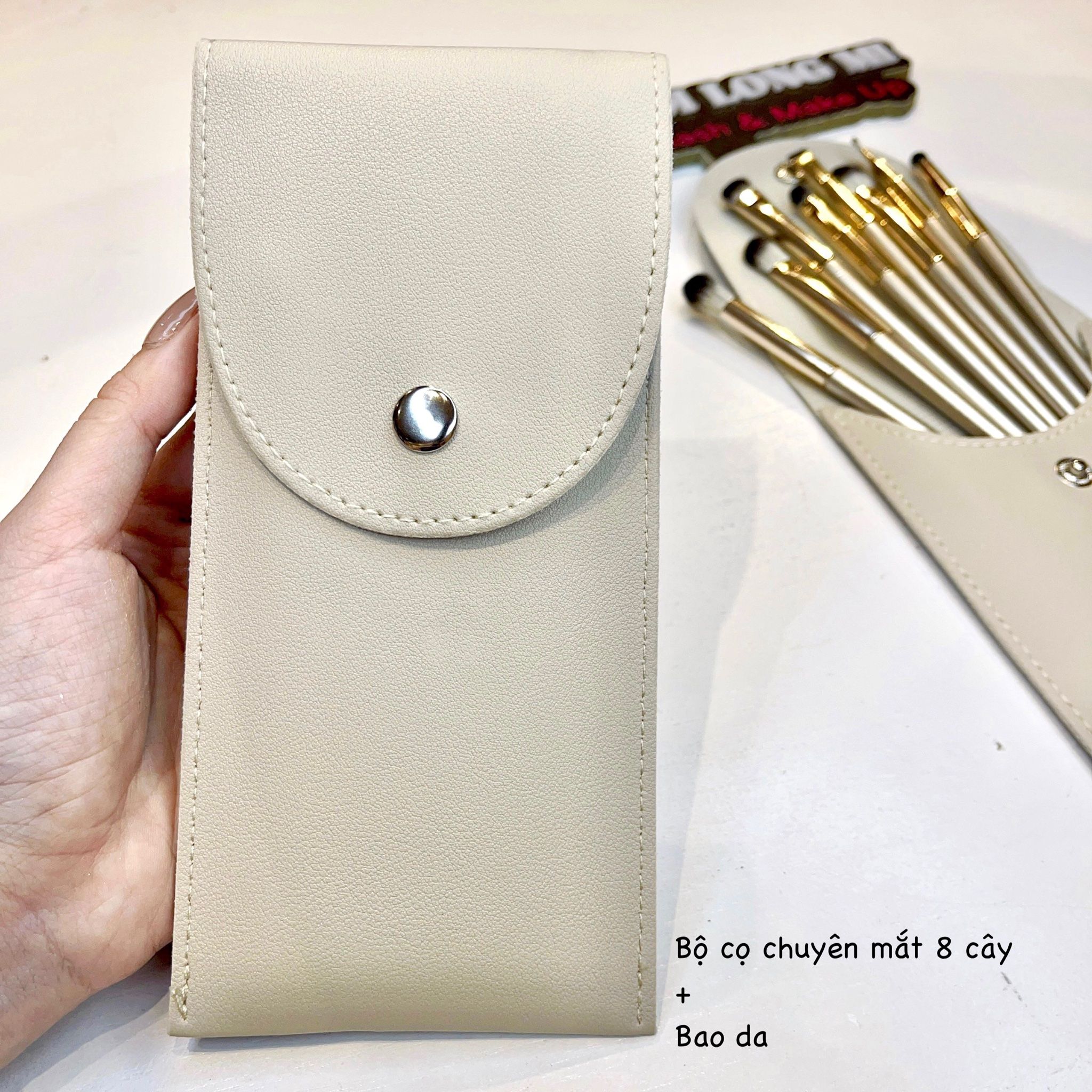 Set cọ trang điểm 8 cây chuyên dụng cho vùng mắt (tặng kèm bao da sang trọng) dễ dàng mang theo bất cứ đâu