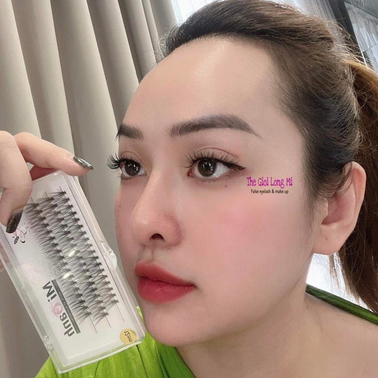 Hộp lông mi chùm tự nối tại nhà màu đen 60 miếng thương hiệu Mi Oanh (không bao gồm keo nối mi)