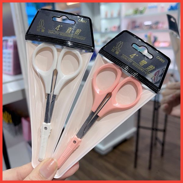 Kéo cắt lông mi giả đầu nhọn vuốt cong, có nắp đậy an toàn sau khi sử dụng