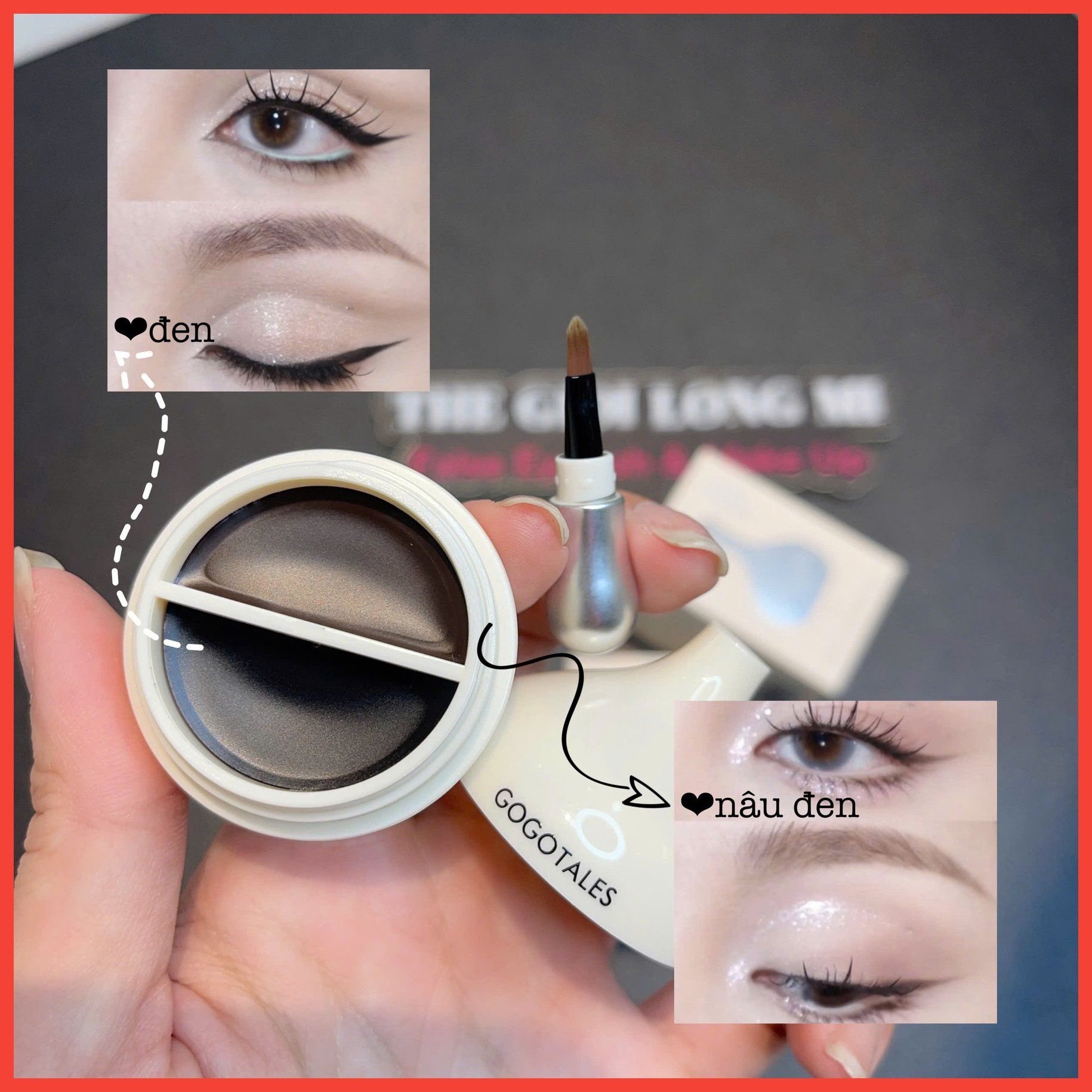 Two-tone eyeliner hộp sáp kẻ mắt 2 màu tiện lợi thương hiệu Gogotales