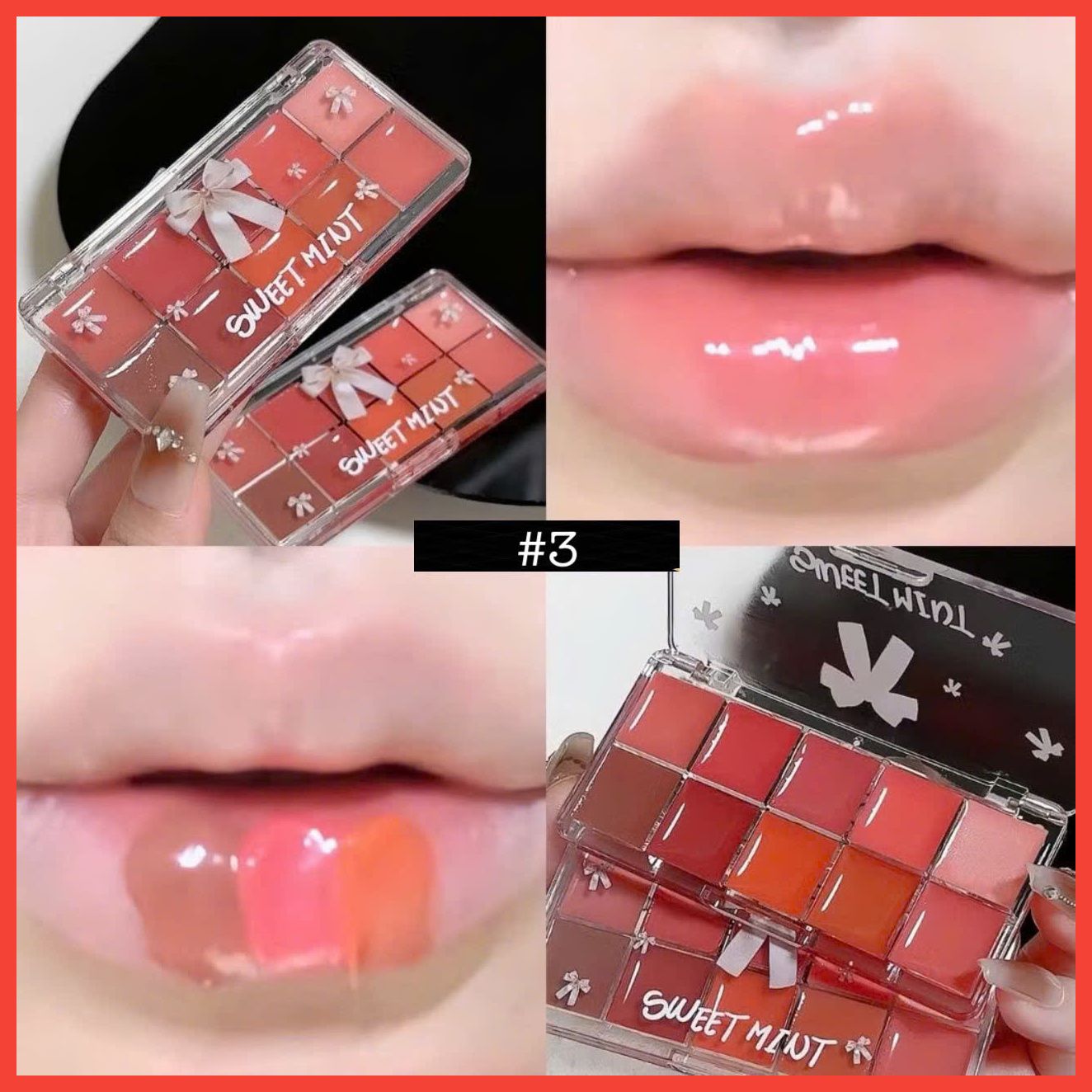 Jelly lipstick pallete khay son 10 màu thương hiệu Sweetmint