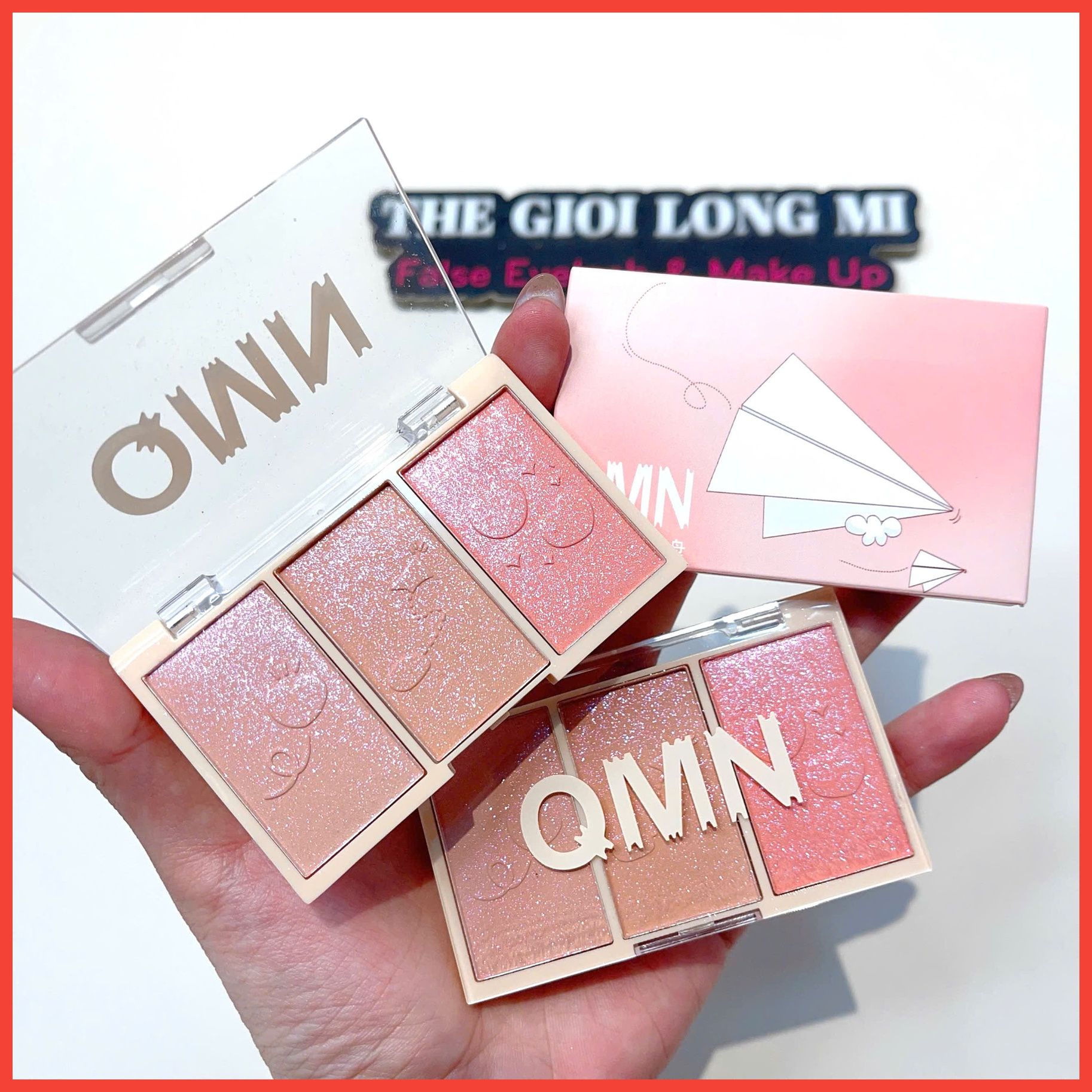 Paper Plane bảng má hồng 3 ô thương hiệu QMN