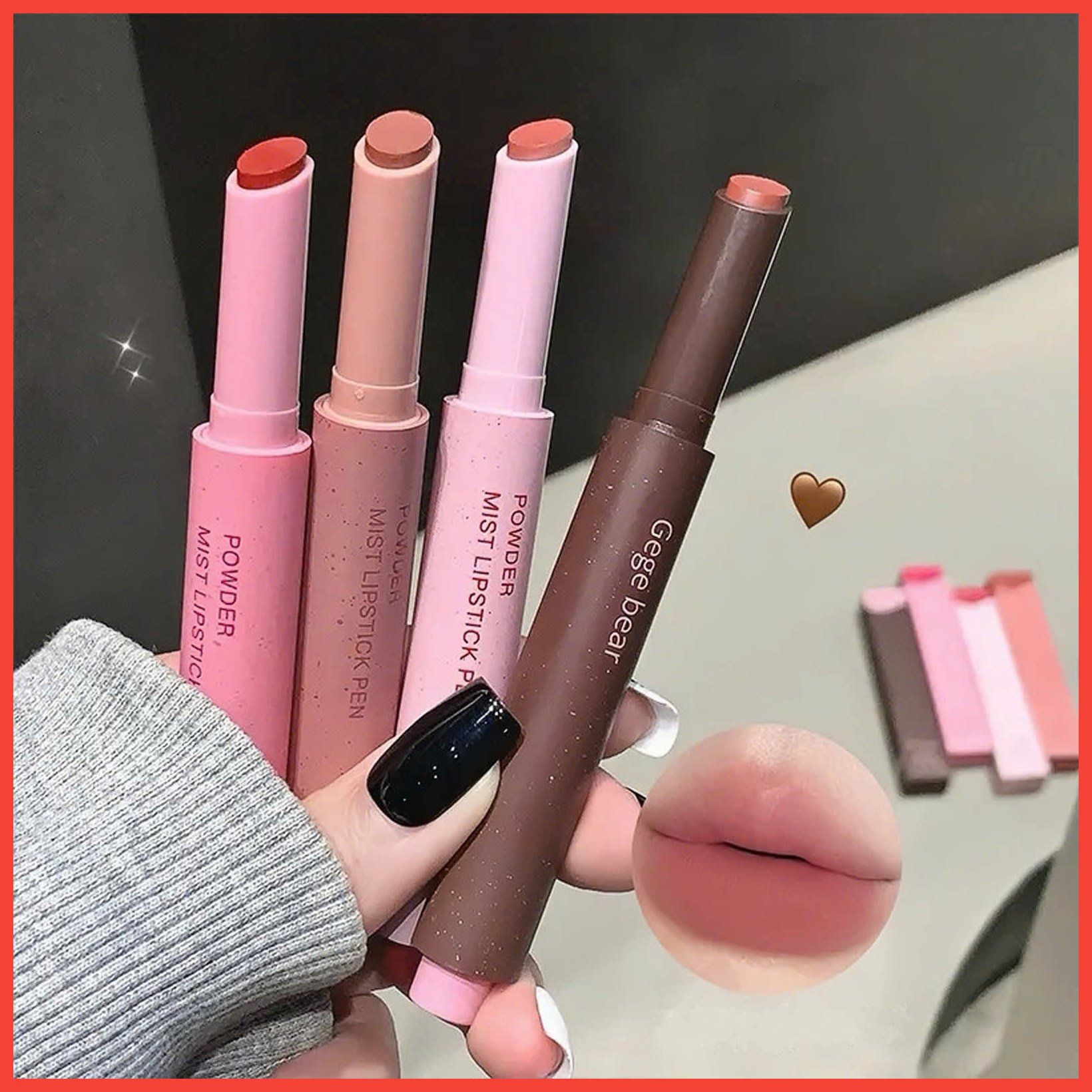 Powder Lipstick Pen son lì dạng thỏi thương hiệu Gege Bear