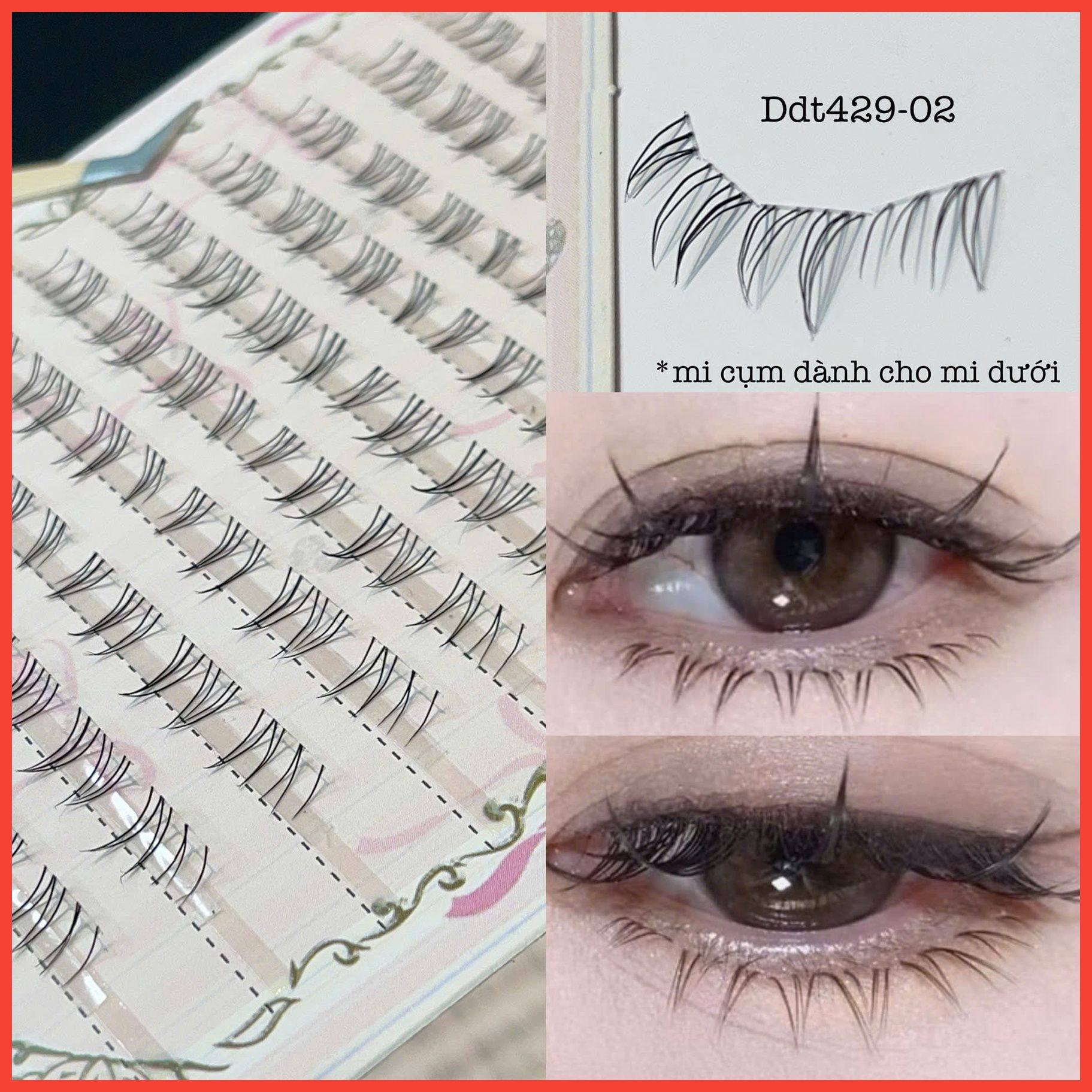 Ddt429-02 hộp lông mi dụm dành cho mi dưới thương hiệu Mi Oanh