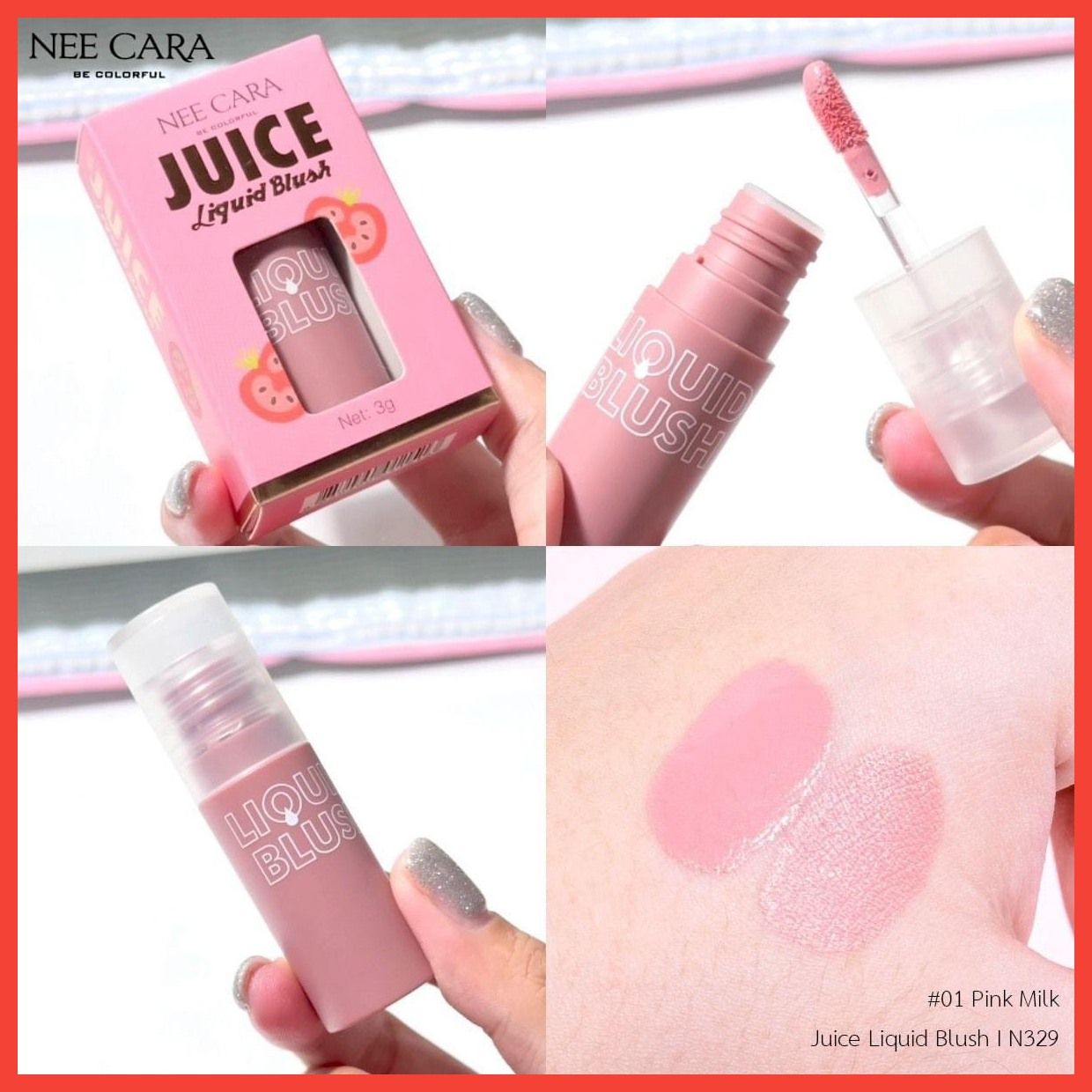 Juice má hồng kem màu siêu cute thương hiệu Nee Cara