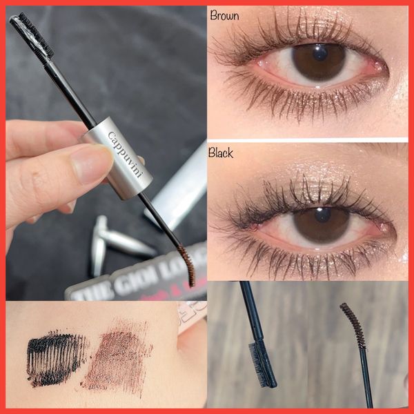 Volumizing Double Curl mascara 2 đầu nâu đen siêu tiện lợi thương hiệu Cappuvini