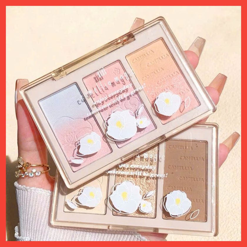 Camellia Magic bảng má hồng và tạo khối 3 ô thương hiệu Xixi