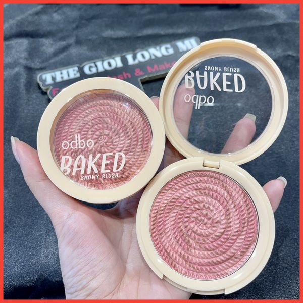 Snowy Blush hộp má hồng tròn ánh nhũ siêu lấp lánh thương hiệu Odbo cosmetics (chính hãng Thái Lan)