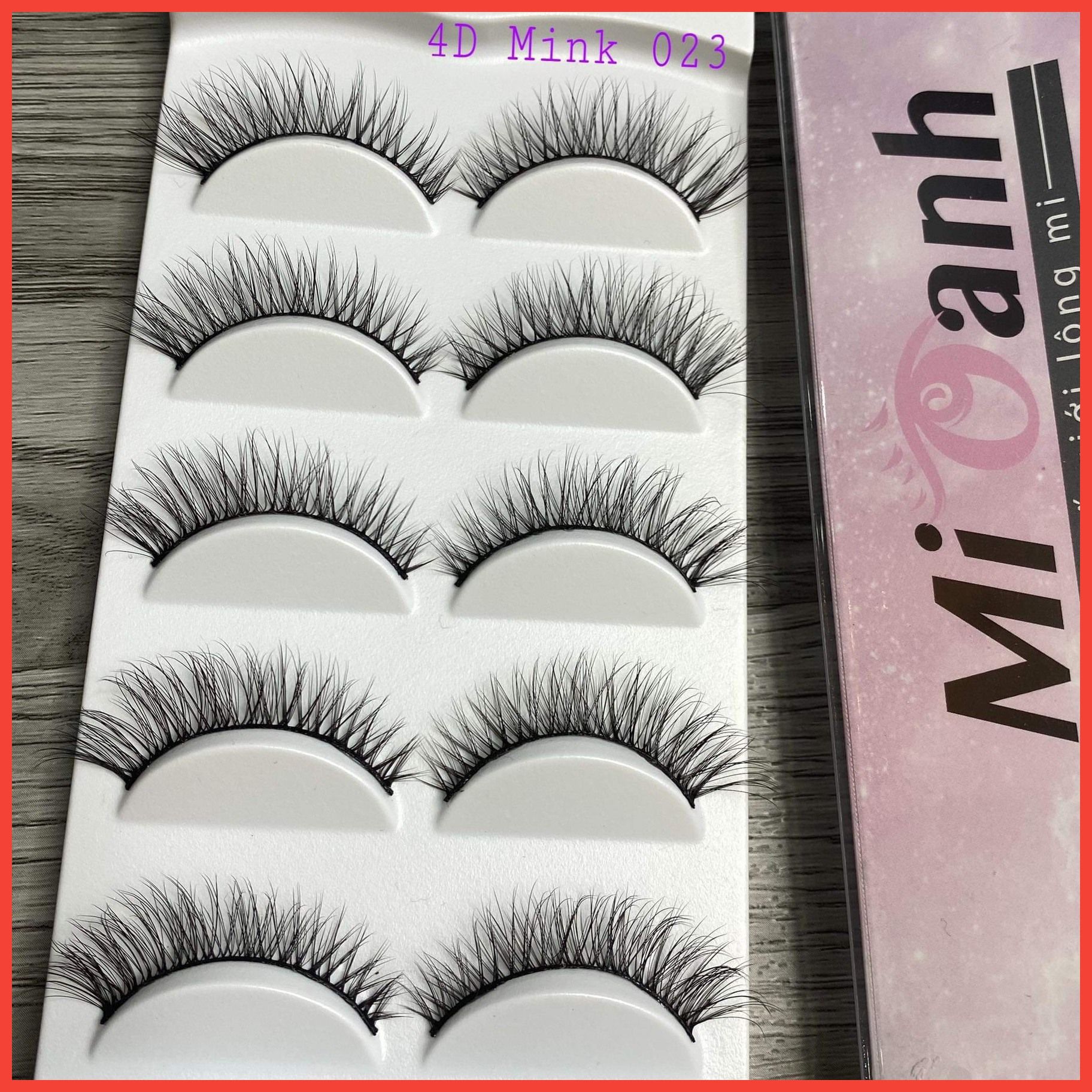 4D-023 hộp lông mi lông chồn 5 cặp kiểu tự nhiên thương hiệu Mi Oanh