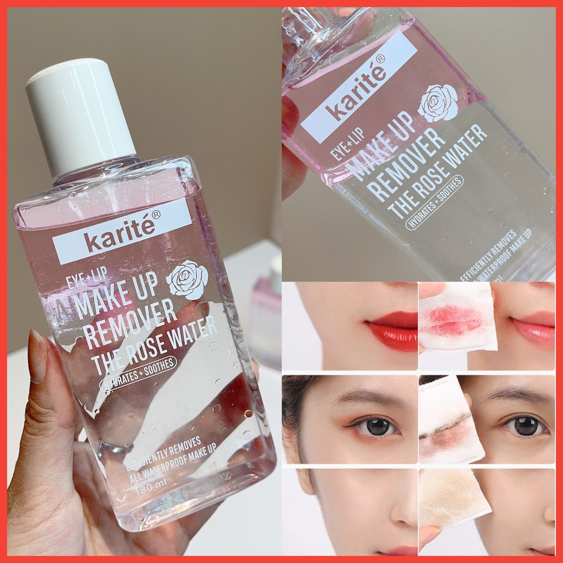 Pink Rose nước tẩy trang cho mắt và môi thương hiệu Karité