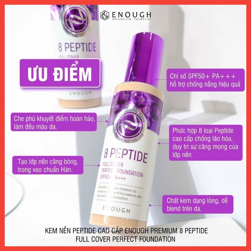 8 premium peptide kem nền thương hiệu Enough