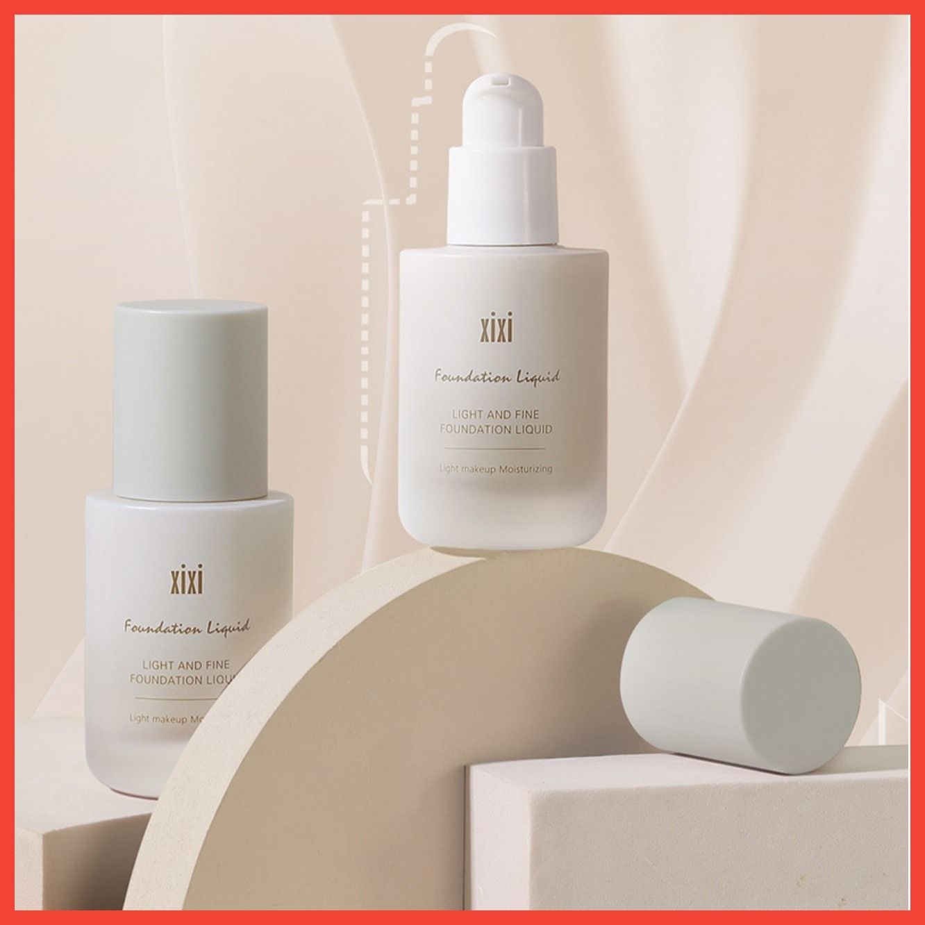 Light & Fine kem nền nước siêu che phủ và không thấm nước thương hiệu Xixi