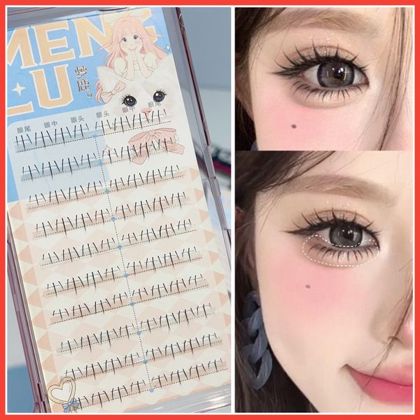 Meng Lu hộp lông mi dưới gân trong cụm 3 sợi tự nối tại nhà (80 miếng)