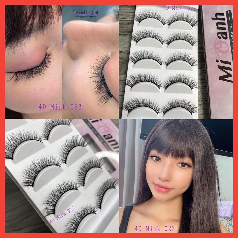 4D-023 hộp lông mi lông chồn 5 cặp kiểu tự nhiên thương hiệu Mi Oanh