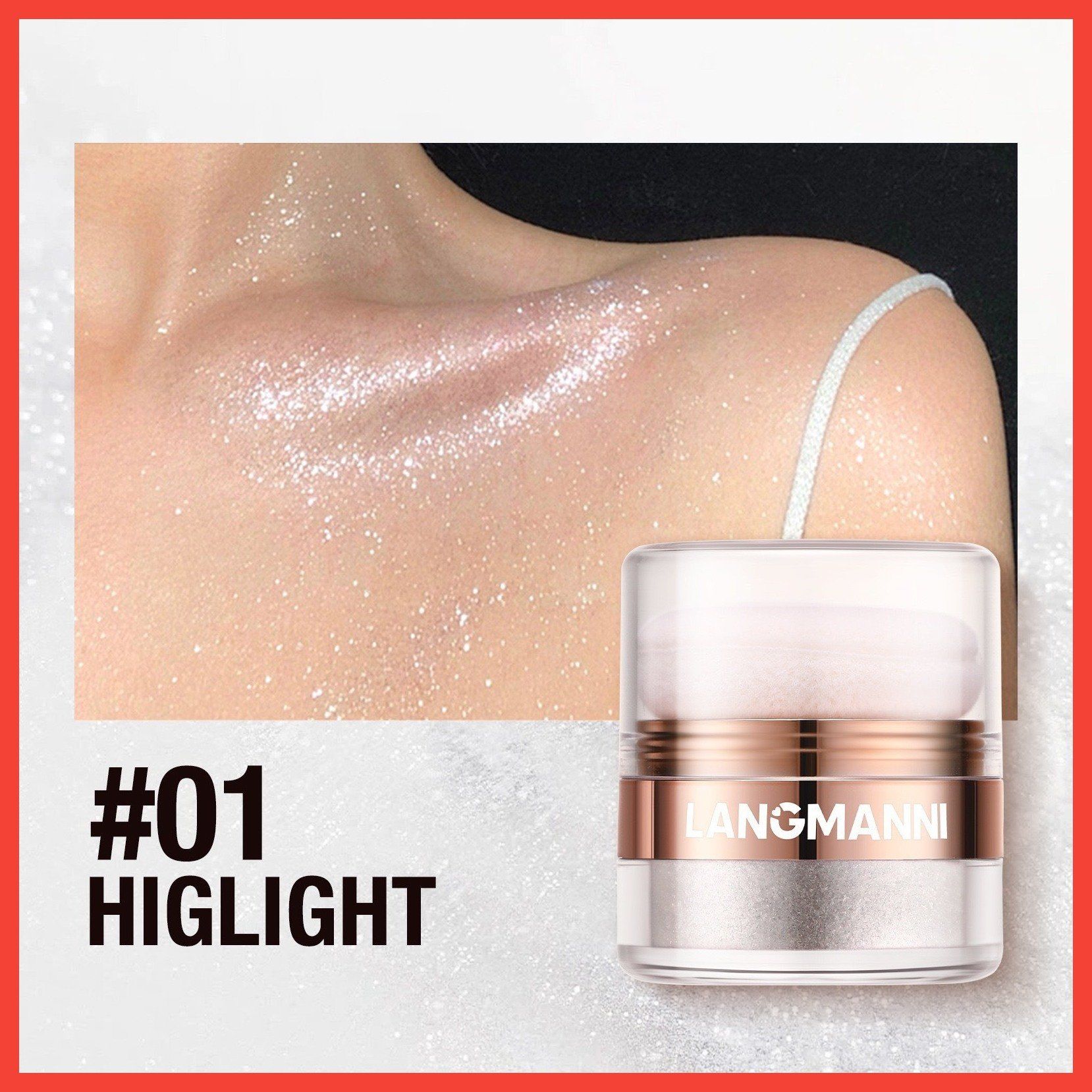 Langmanni phấn bột nhũ highlight phát sáng