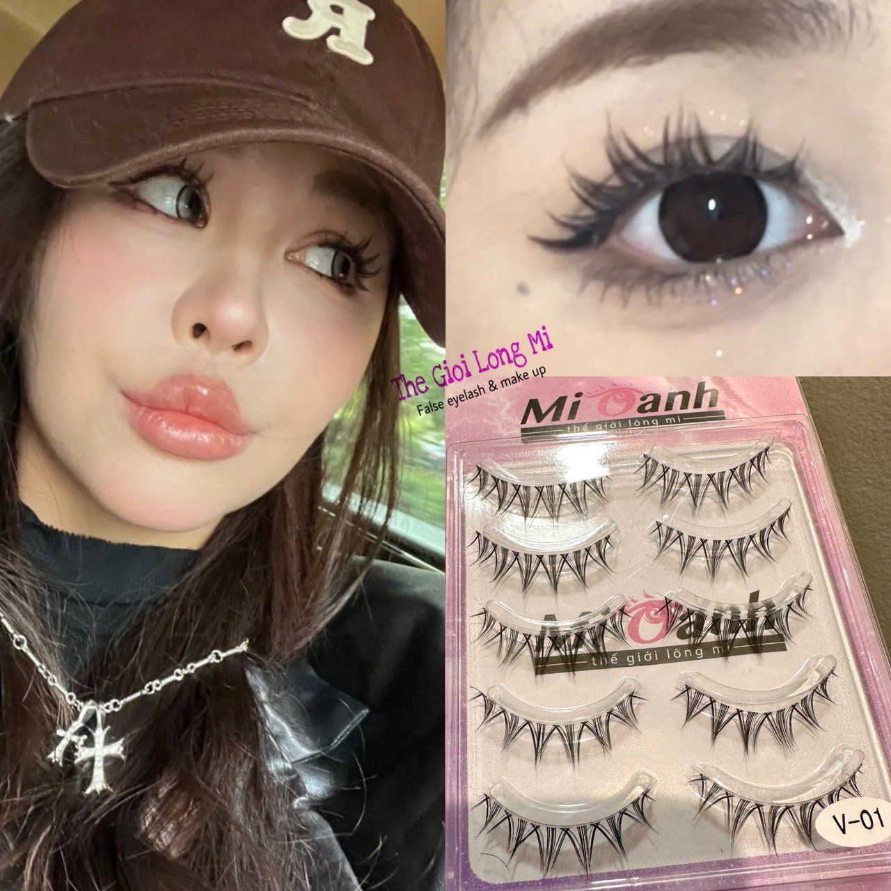 #V01 Hộp lông mi lông chồn 5 cặp viền gân trong tàng hình thương hiệu Mi Oanh