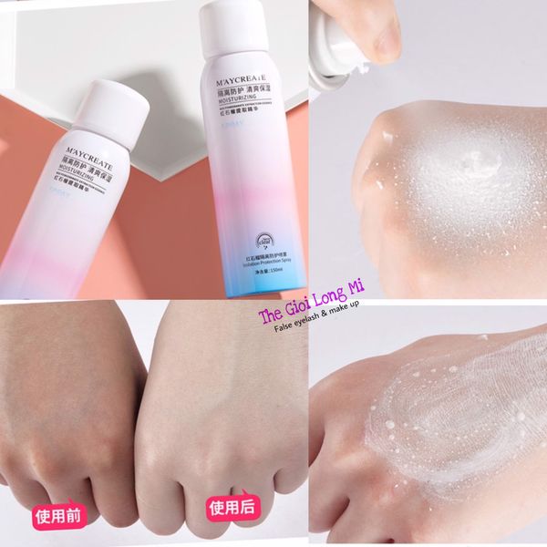 Maycreate chai xịt trắng da tức thì đi kèm chức năng chống nắng dung tích 150ml