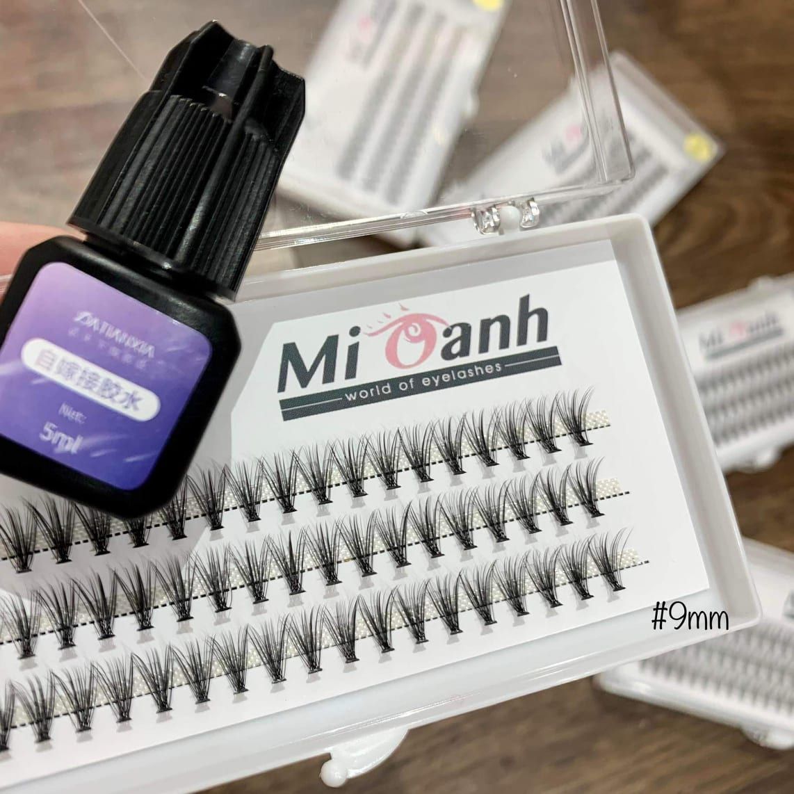 Hộp lông mi chùm tự nối tại nhà màu đen 60 miếng thương hiệu Mi Oanh (không bao gồm keo nối mi)
