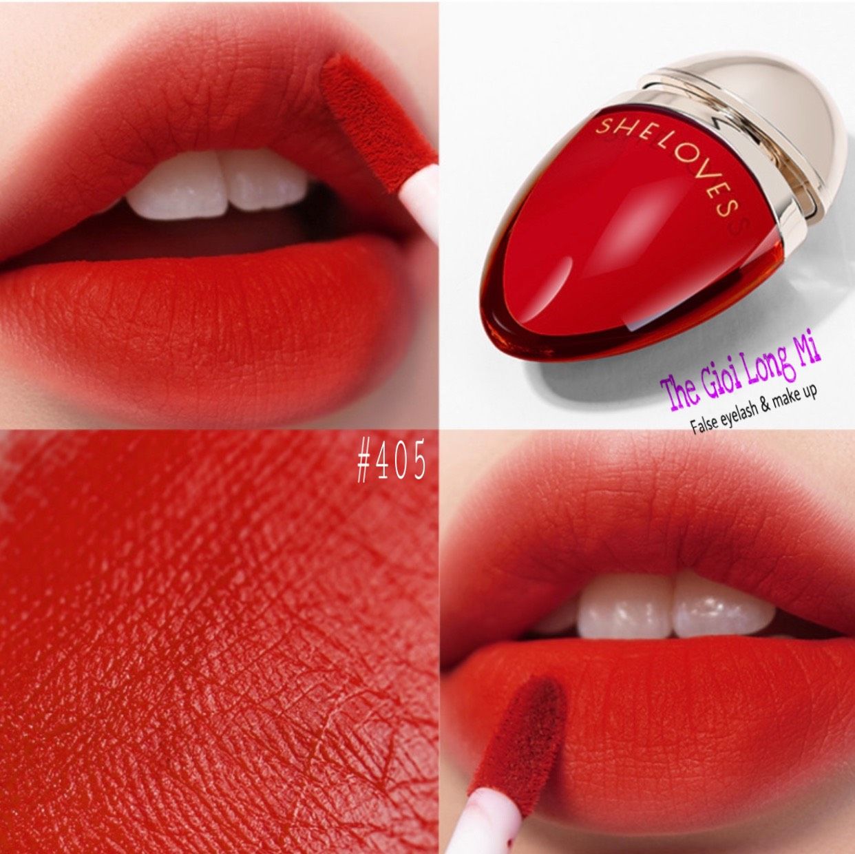 Lip gloss son kem lì siêu chống nước thương hiệu Sheloves
