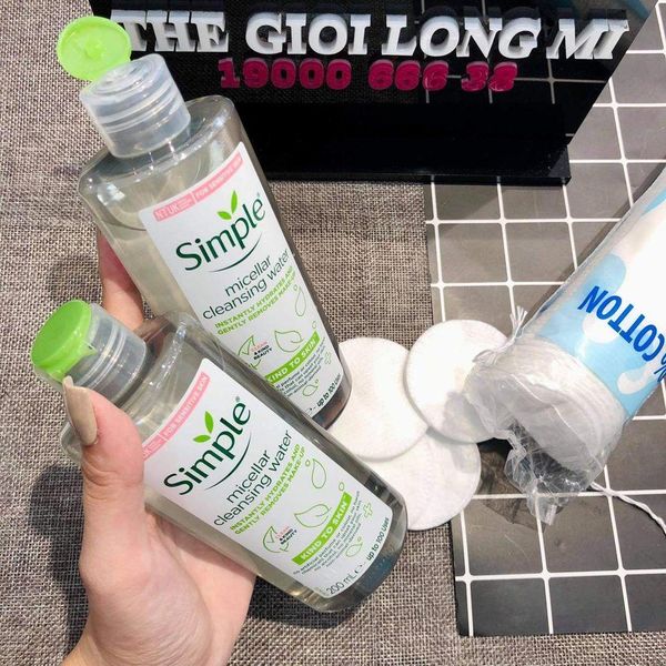 Simple nước tẩy trang dịu nhẹ cấp ẩm cho da