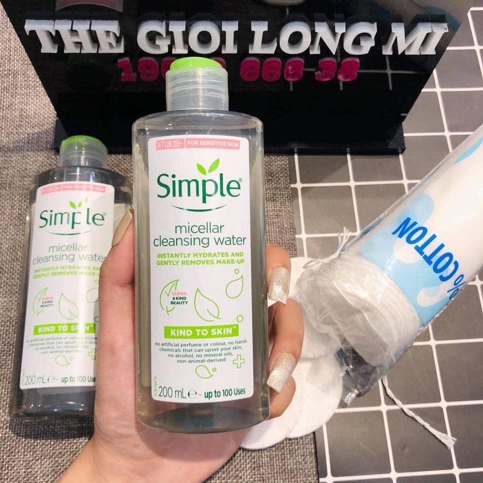 Simple nước tẩy trang dịu nhẹ cấp ẩm cho da