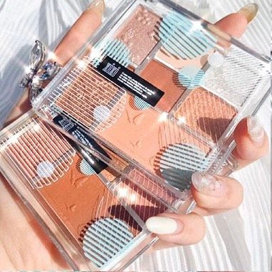 XIXI PHẤN MĂT 7 Ô HỘP THỦY TINH TRONG SUỐT